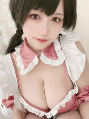 [Foto de Net Red COSER] Anime blogger Ogura Chiyo w-Pink Charol Maid