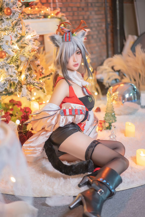 [Internet-beroemdheid COSER-foto] Zhou Ji is een schattig konijntje-kerstzwarte zijden beestoren