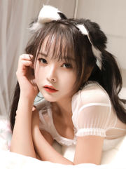 [Foto cosplay] Tia Su Yanyan - cocar de orelha de gato branco