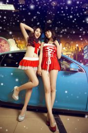 甘くてかわいい姉妹の花-クリスマスカーの写真コレクションの怪人