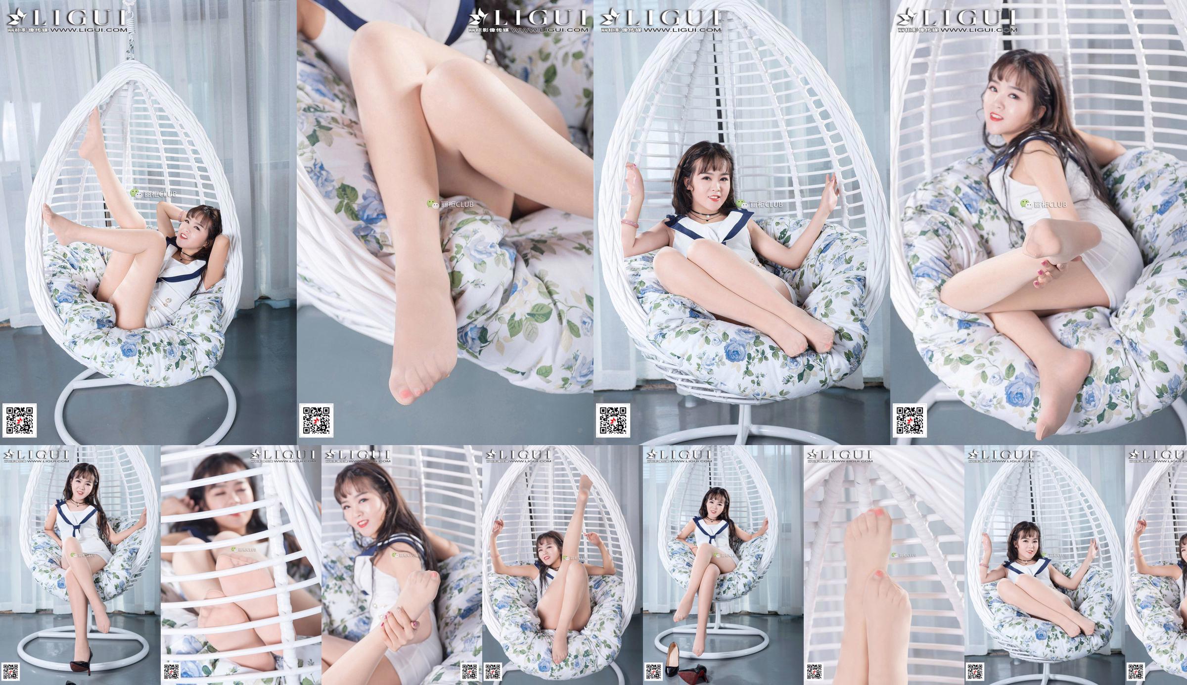 Model Liu Yue "Cradle Chair with Silky Feet and Beautiful Legs" [丽柜Ligui] No.1014d0 Page 5