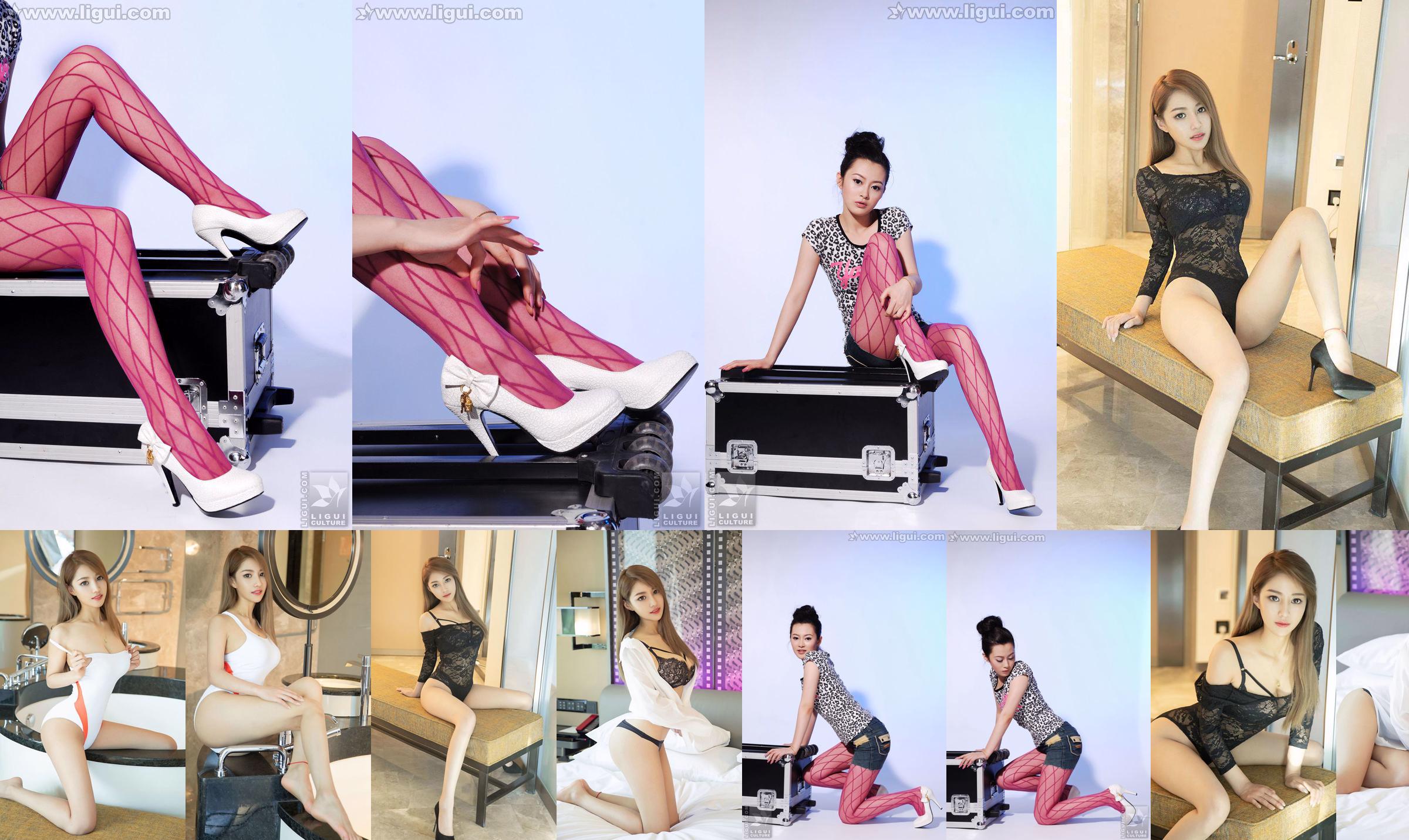 Model Chen Jiajia „Kolorowe jedwabne pończochy i wysoki obcas” [丽 柜 LiGui] Silk Foot Photo No.e63101 Strona 3