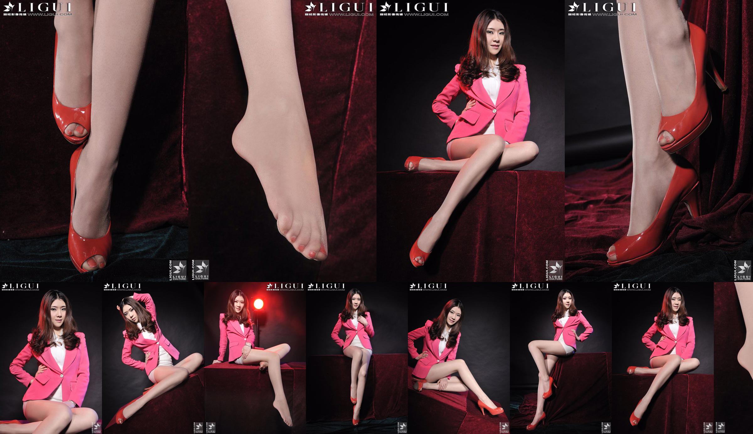 Model Chenchen "Gadis Merah Bertumit Tinggi" [丽 柜 LiGui] Gambar foto kaki dan kaki giok yang indah No.a3d70f Halaman 7