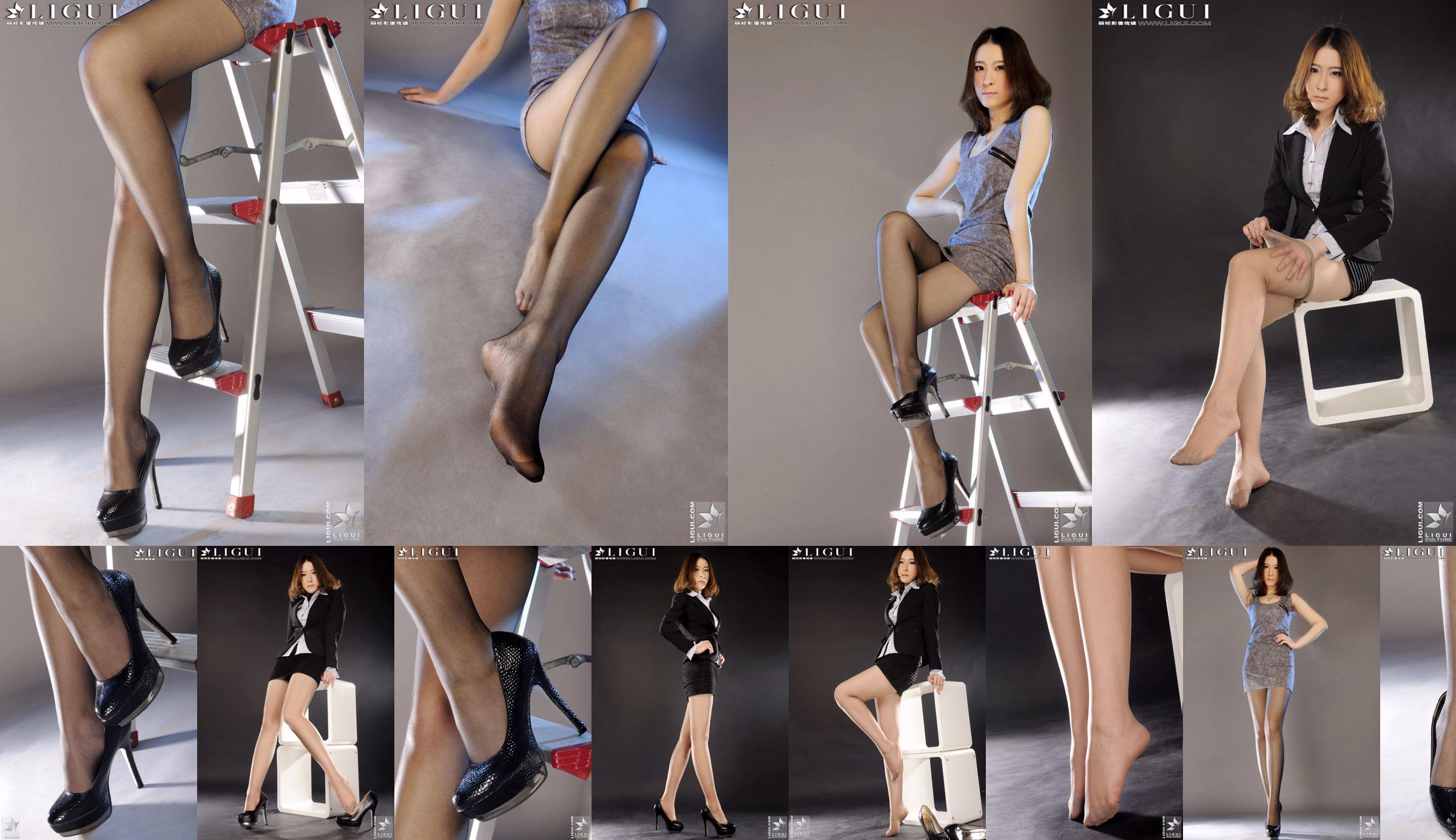 Model LiLy "New Year's Black Silk Temptation" [丽 柜 LiGui] Mooie benen en Jade Foot Photo No.aec332 Pagina 3