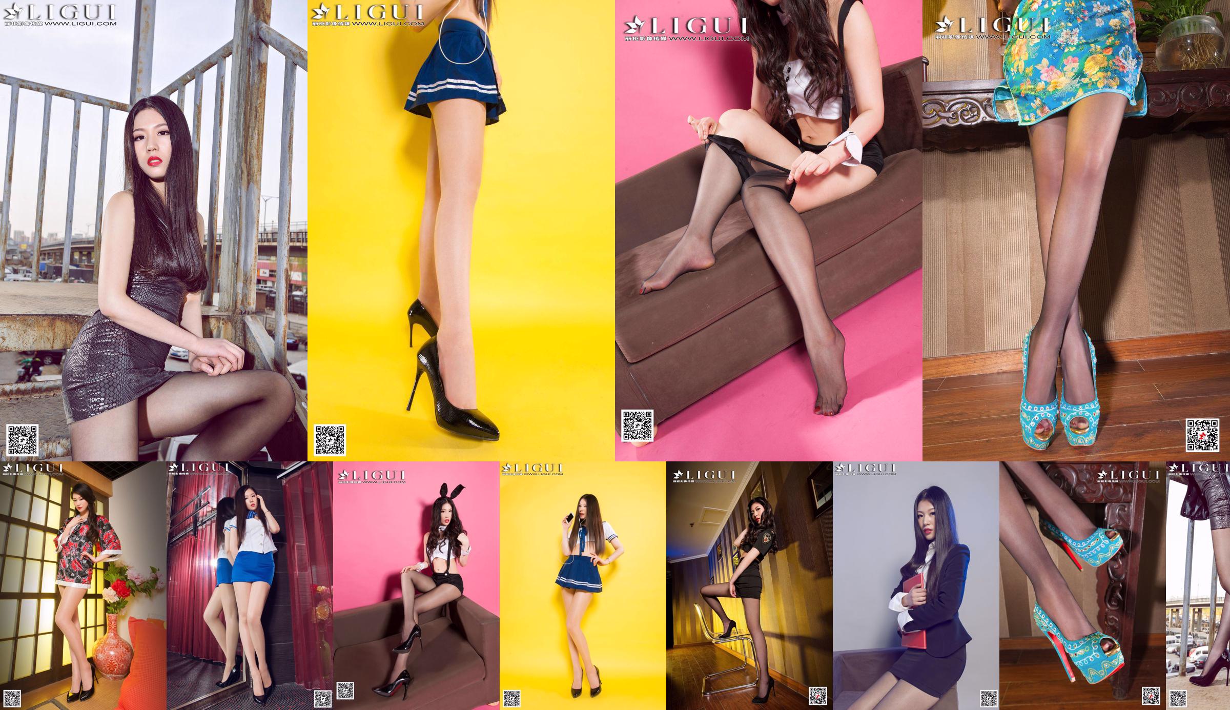 Model Jiayi "High Heels Secretary aus grauer Seide" Sämtliche Arbeiten [丽 柜 LiGui] Foto von schönen Beinen und Jadefüßen No.bcb261 Seite 1